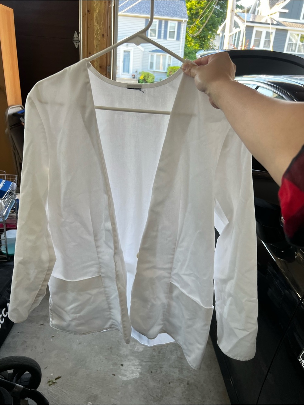 Women’s White Open-Front Lightweight white coat